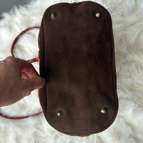 Isabella Fiore. Brown Suede and Red Leather Tote. Limited Edition. Rare find. - Picture 9 of 15